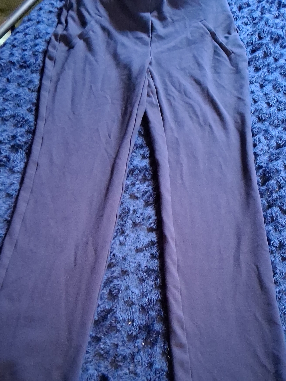 Fabulously Slimming By Chicos Navy Straight-Leg Pants Short